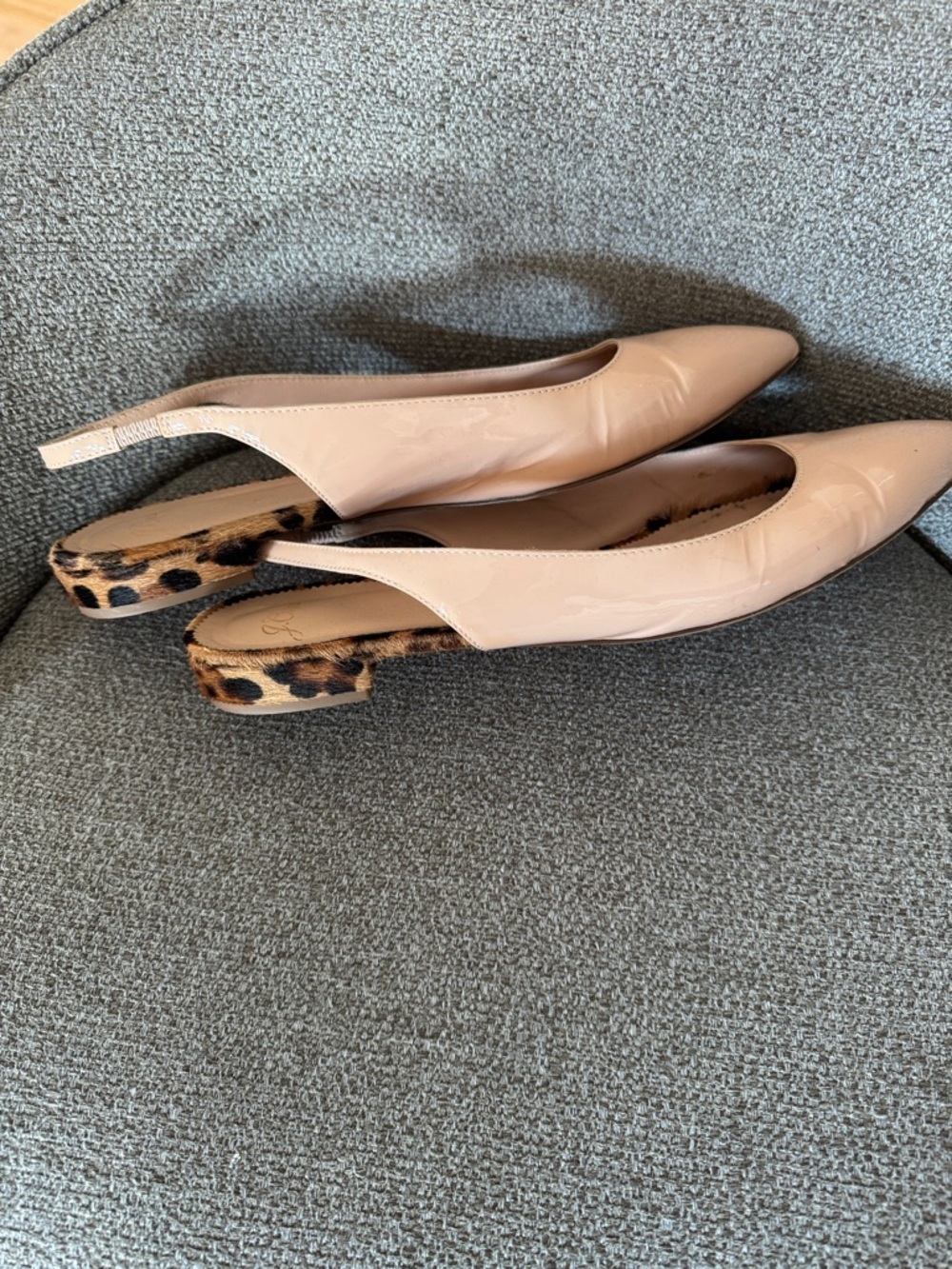 J. Crew Nude Patent Pointed-Toe Slingback Flats - Picture 3 of 4